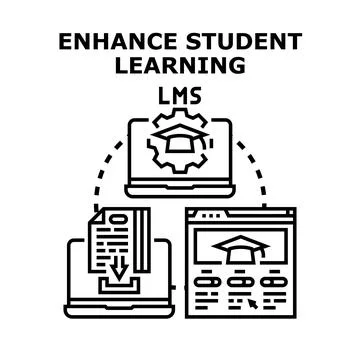 Learning management system enhancing student education experience Stock Illustration