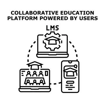 Learning management system fostering collaborative education Stock Illustration