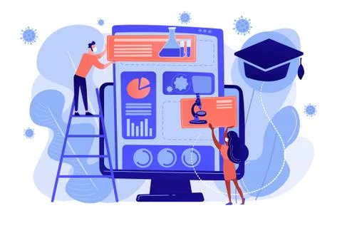 Learning management system for home-schooling concept vector ill Stockillustratie