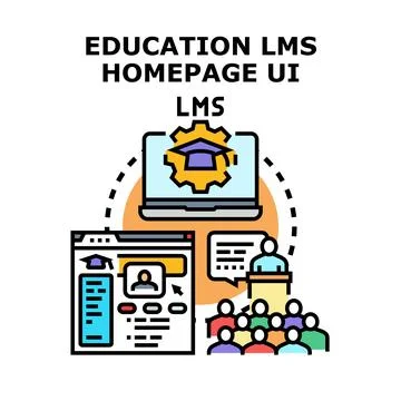 Learning management system homepage ui for education Stock Illustration