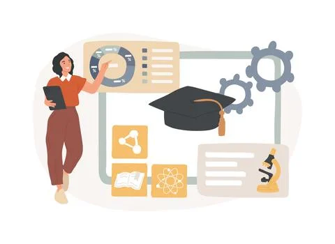 Learning management system isolated concept vector illustration. Ilustración de archivo