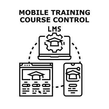 Learning management system for mobile training course control 스톡 일러스트