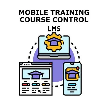 Learning management system for mobile training course control Stock Illustration