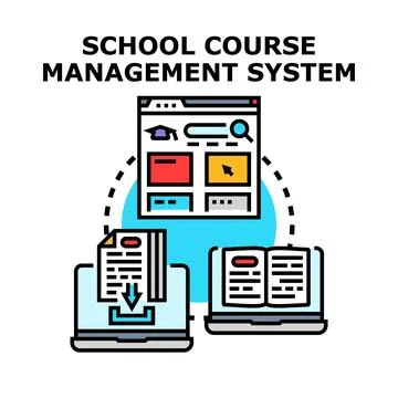 Learning management system for online education concept Stock Illustration
