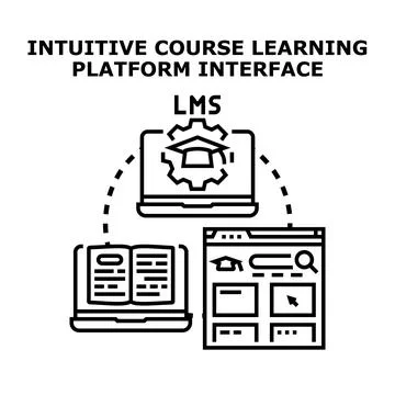 Learning management system platform interface digital education Stock Illustration