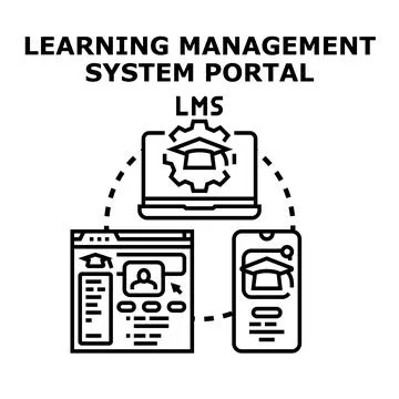 Learning management system portal platform concept Stock Illustration
