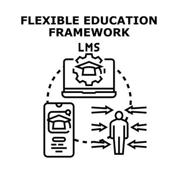 Learning management system providing flexible education framework, enabling s Stock Illustration