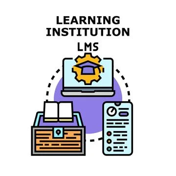 Learning management system for remote education illustration Illustrazione stock