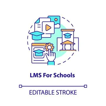 Learning management system for school concept icon Illustrazione stock
