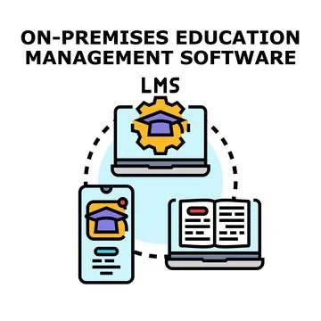 Learning management system software for education technology Illustrazione stock