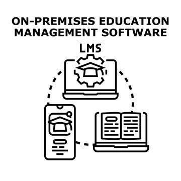 Learning management system software for education technology Stock Illustration