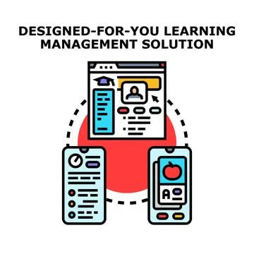 Learning management system solution across multiple devices 스톡 일러스트