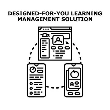Learning management system solution across multiple devices 스톡 일러스트