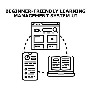 Learning management system ui design concept Stock Illustration
