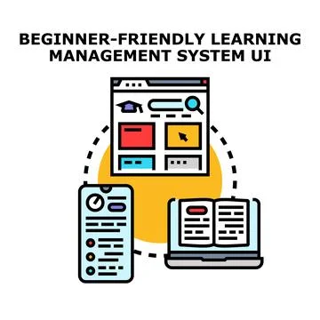 Learning management system ui design concept Stock Illustration