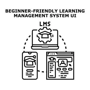 Learning management system ui using digital platform Stock Illustration