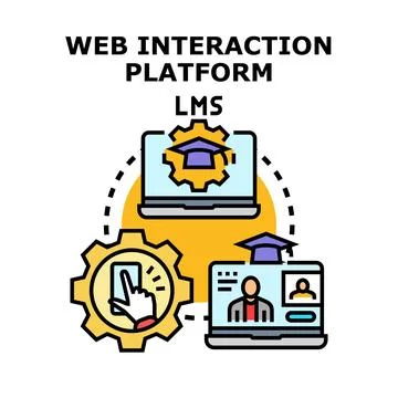 Learning management system web interaction platform Stock Illustration