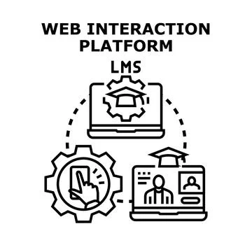 Learning management system web interaction platform Stock Illustration