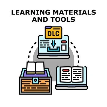 Learning materials and tools concept combining digital and traditional educ.. Stock Illustration