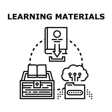 Learning materials concept providing knowledge and digital resources Stock Illustration