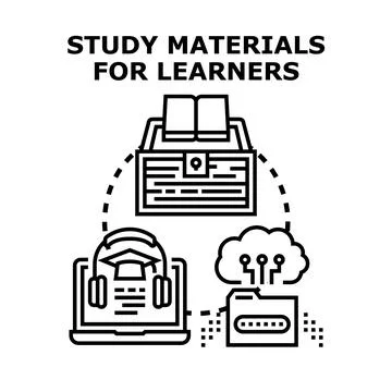 Learning materials for education students exploring digital resources Stock Illustration