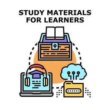 Learning materials for education students exploring digital resources Stock Illustration