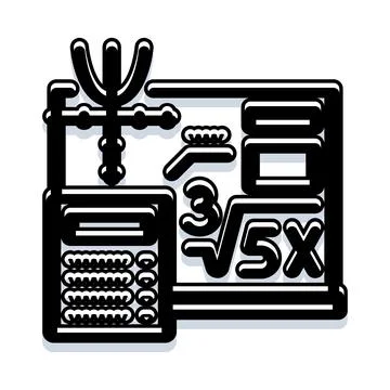 Learning math and science solving complex formulas Stock Illustration
