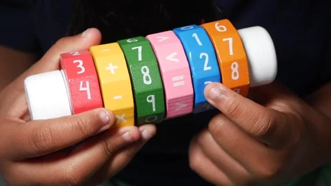 Learning math with colorful counting rings Stock Footage 327111906