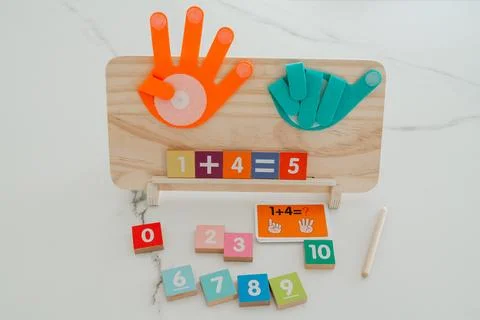 Learning math with numbers Foto stock