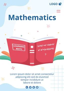 Learning Mathematics Education and Knowledge Flyer Template Flat Illustration Stock Illustration