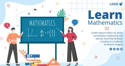 Learning Mathematics Education and Knowledge Post Template Flat Illustration  Stock Illustration