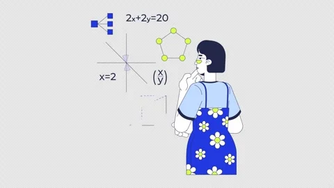 Learning mathematics for programming 2D animation Stock Footage 311918908