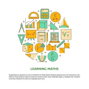 Learning maths banner with place for text Stock Illustration