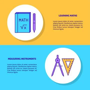 Learning maths flyer set with place for text Stock Illustration