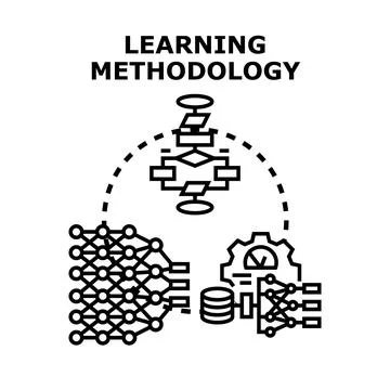 Learning methodology process for artificial intelligence development Stock Illustration