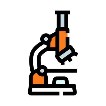 Learning with a microscope in scientific research laboratory Stock Illustration