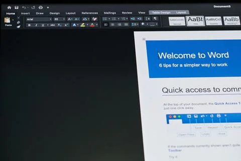 Learning microsoft  office word Stock Photos