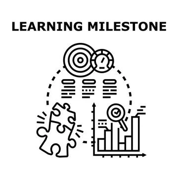 Learning milestone achieving goal progressing business development Stock Illustration