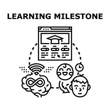 Learning milestone concept with progressive development stages Stock Illustration