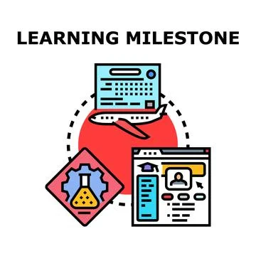 Learning milestone reaching concept vector illustration Stock Illustration
