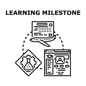 Learning milestone reaching concept vector illustration Stock Illustration