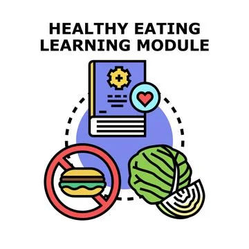 Learning module illustration for healthy eating Stock Illustration