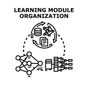 Learning module organization process and data analysis concept Stock Illustration