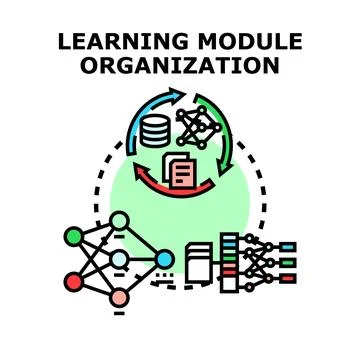 Learning module organization process and data analysis concept Stock Illustration