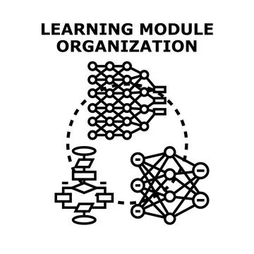 Learning module organization vector concept drawing scheme Stockillustratie