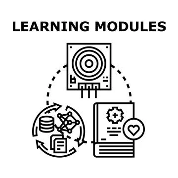 Learning modules diagramming digital education and development Ilustração Stock