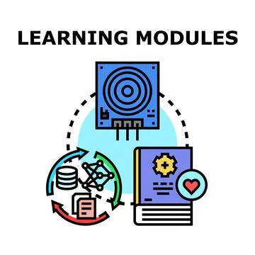 Learning modules diagramming digital education and development Stock Illustration