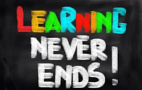 Learning never ends concept Illustrazione stock