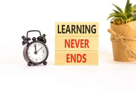 Learning never ends words symbol. Concept words Learning never ends on beau.. 写真素材
