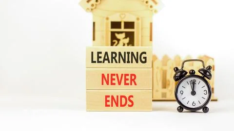 Learning never ends words symbol. Concept words Learning never ends on beau.. 写真素材